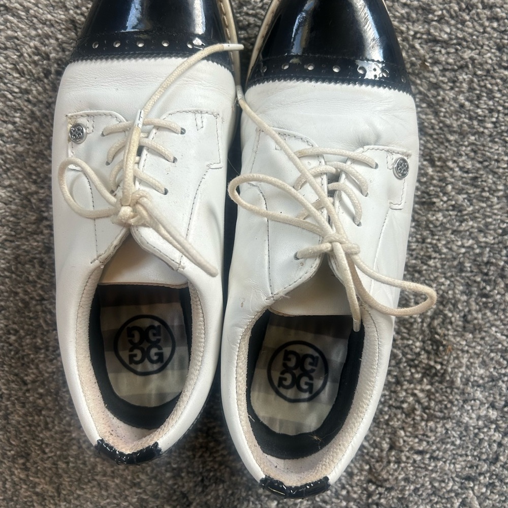 G Fore Ladies Cap Toe Gallivanter Golf Shoes - Snow/Onyx